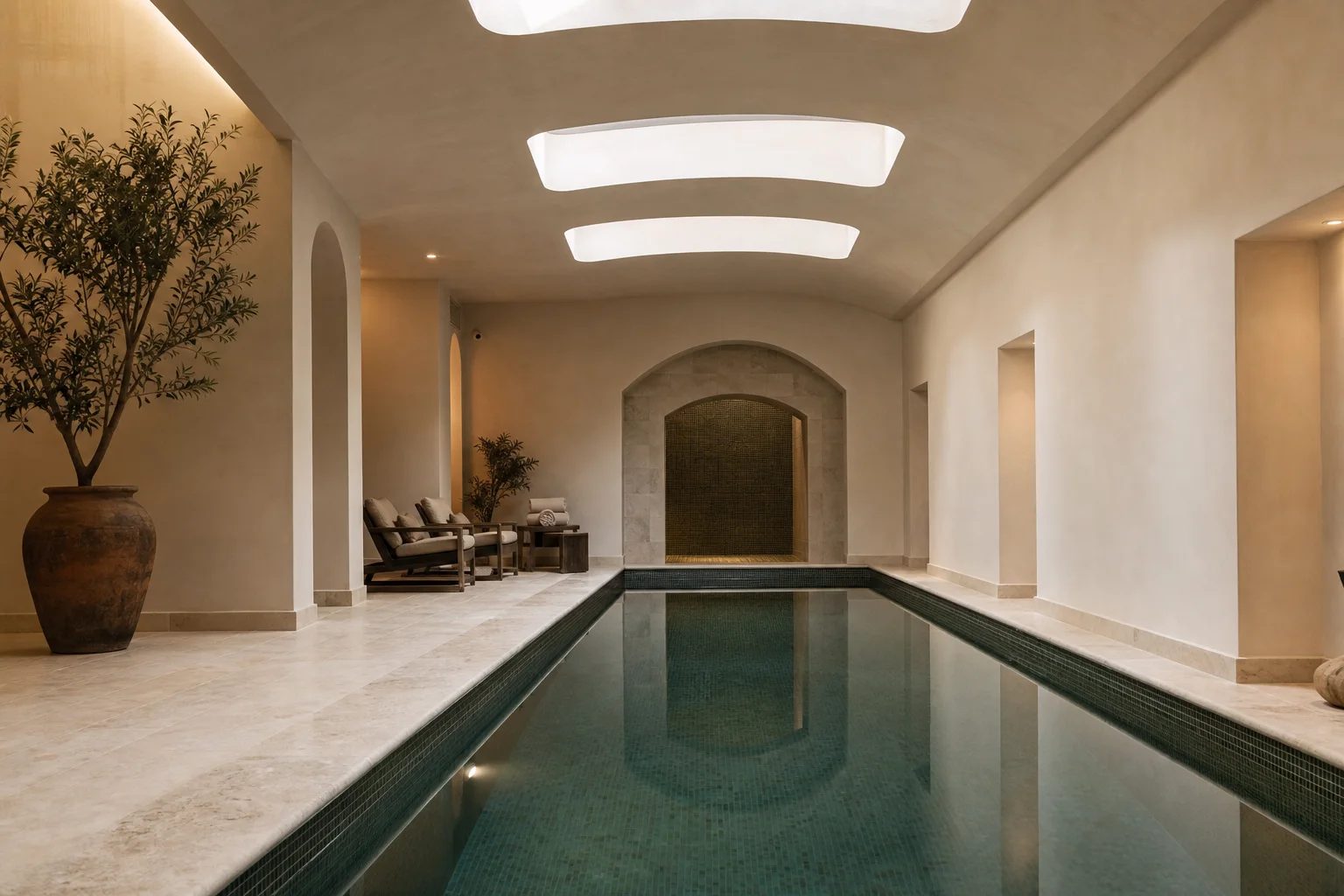 Indoor heated pool concept