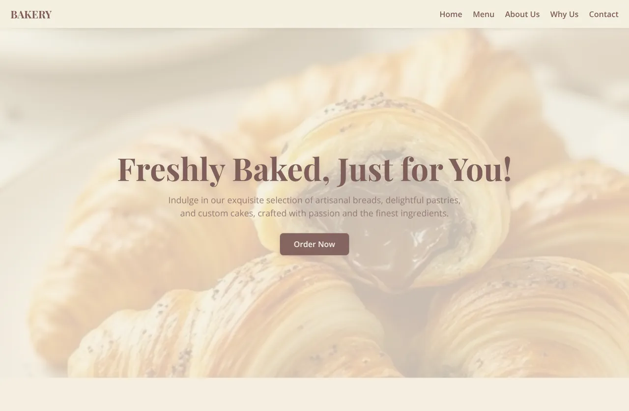 Screenshot of the Corner Bakery project